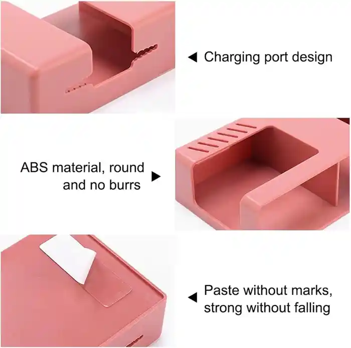 Wall Hanging Box TV Air Conditioner Remote Control Storage Box Hole Free and Traceless Mobile Phone Charging Wall Hanging Shelf